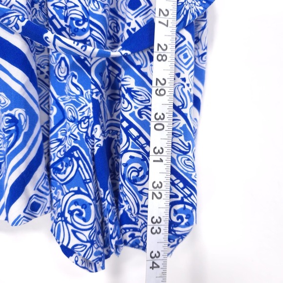 Lilly Pulitzer Size M Belted Dusk Romper Blue Crush Open Water Floral 12671 - Picture 6 of 12